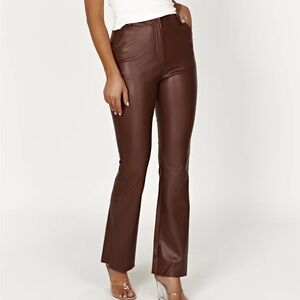 Meshki Straight Leg Faux Leather Pants